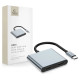 Tech-Protect HB08 4in1 USB-C + USB2.0 + 2 x HDMI 4K 60HZ adapter - gray