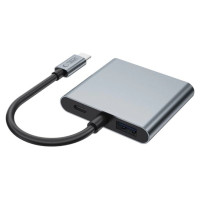 Tech-Protect HB08 4in1 USB-C + USB2.0 + 2 x HDMI 4K 60HZ adapter - gray