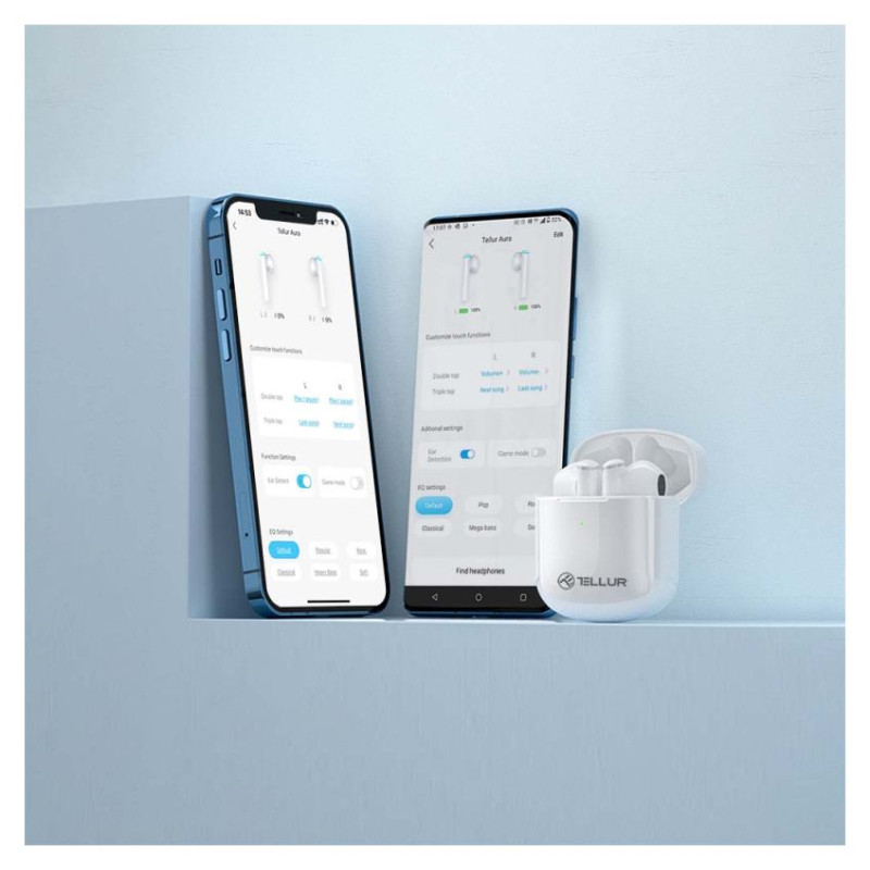 Tellur Aura True Wireless Earphones APP White