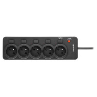 Tracer 46975 PowerGuard 1.8m Black (5 Outlets)