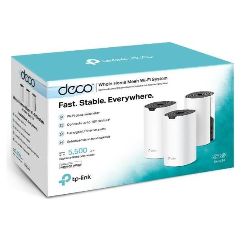 Tp-Link Wireless Router|TP-LINK|3-pack|1167 Mbps|Mesh|LAN \ WAN ports 2|Number of antennas 2|DECOS4(3-PACK)
