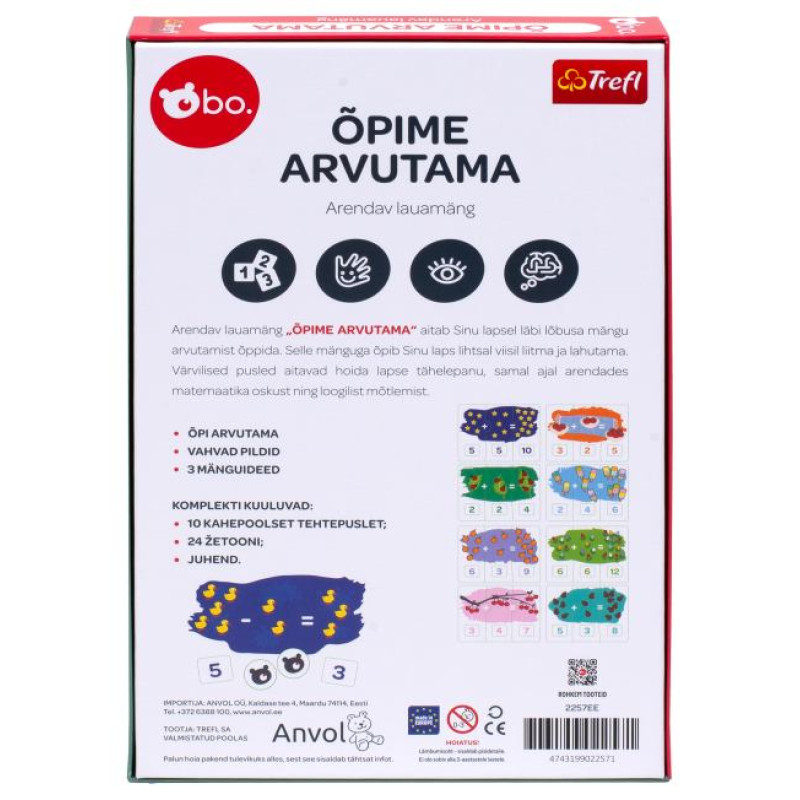 BO. Развивающая настольная игра "Учимся cчитать" (на эстонском языке)
