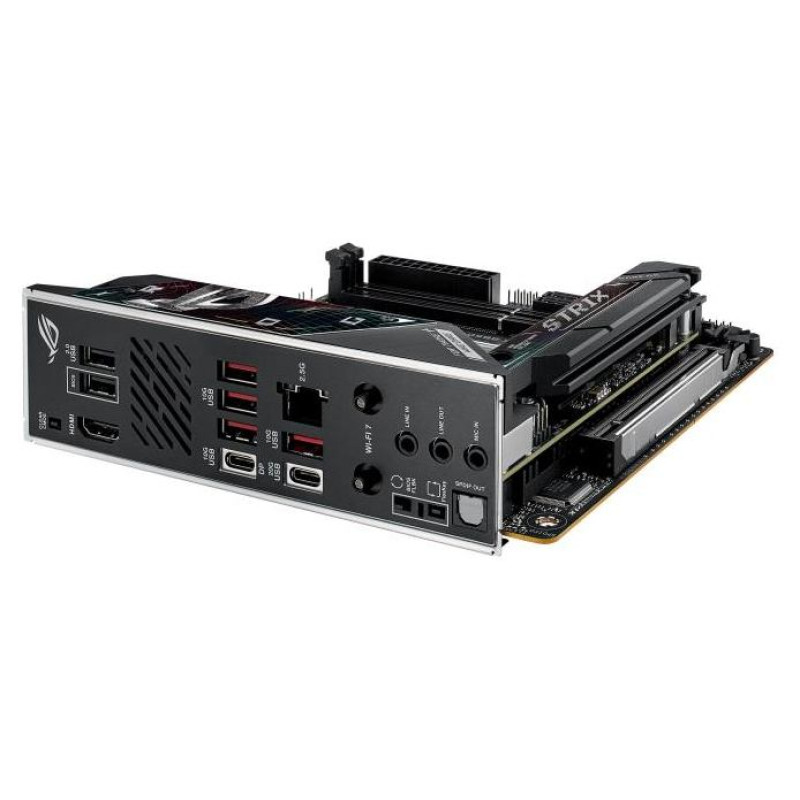 Asus Mainboard|ASUS|AMD B850|SAM5|Mini-ITX|Memory DDR5|Memory slots 2|1xPCI-Express 4.0 16x|1xPCI-Express 5.0 16x|2xM.2|1xHDMI|1xAudio-In|1xAudio-Out|1xMicrophone|2xUSB 2.0|5xUSB 3.2|1xUSB-C|1xOptical S/PDIF|1xRJ45|STRIXB850-IGAMINGWIFI