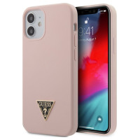 Guess GUHCP12SLSTMLP iPhone 12 mini 5.4" light pink/light pink hardcase Silicone Triangle Logo