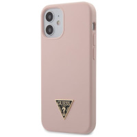 Guess GUHCP12SLSTMLP iPhone 12 mini 5.4" light pink/light pink hardcase Silicone Triangle Logo