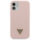 Guess GUHCP12SLSTMLP iPhone 12 mini 5.4" light pink/light pink hardcase Silicone Triangle Logo