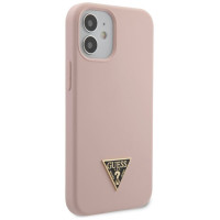Guess GUHCP12SLSTMLP iPhone 12 mini 5.4" light pink/light pink hardcase Silicone Triangle Logo
