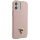 Guess GUHCP12SLSTMLP iPhone 12 mini 5.4" light pink/light pink hardcase Silicone Triangle Logo