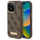 Guess 4G Logo Plate MagSafe Case for iPhone 16 Pro Max - Brown