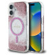 Guess HC Resin Bottom Glitter MagSafe iPhone 16 Case - Pink