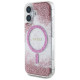 Guess HC Resin Bottom Glitter MagSafe iPhone 16 Case - Pink