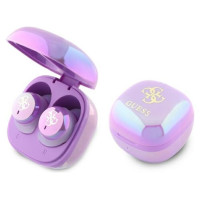 Guess 4G Printed Logo Bluetooth TWS Headphones + Docking Station - Purple