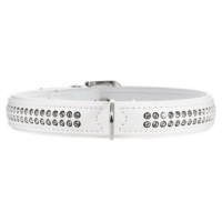 Hunter Collar Modern Art Deluxe 35 nickel Faux Leather white/white