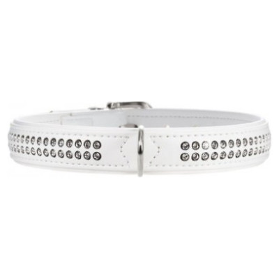 Hunter Collar Modern Art Deluxe 35 nickel Faux Leather white/white
