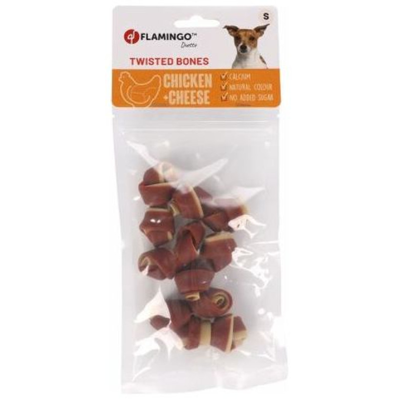 Flamingo gardumi suņiem DUETTO CHICKEN&CHEESE 6gb x 6cm,  90g