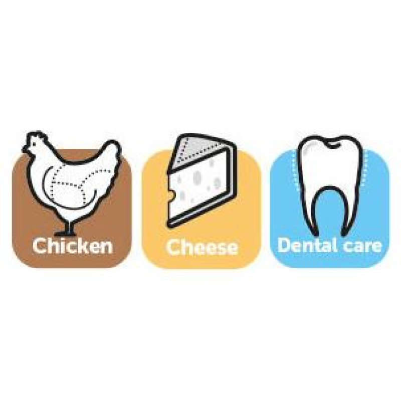 Flamingo gardumi suņiem DUETTO CHICKEN&CHEESE 6gb x 6cm,  90g