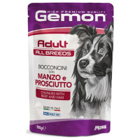 Gemon Dog pouches chunkies Adult Beef and Ham 100 g - konservi suņiem
