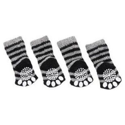 Flamingo pretslīdes zeķes suņiem L 59*50mm BLACK/GREY 4 gab.