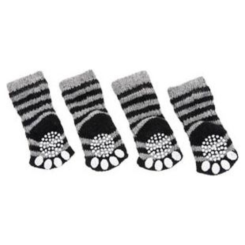 Flamingo pretslīdes zeķes suņiem L 59*50mm BLACK/GREY 4 gab.
