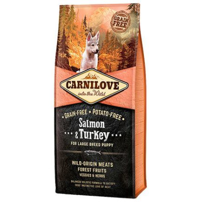 Carnilove Salmon & Turkey Large Breed Puppy 12 kg barība suņiem
