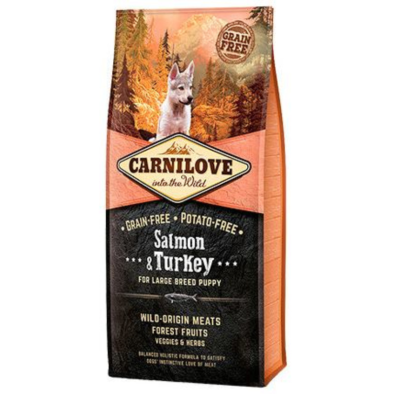 Carnilove Salmon & Turkey Large Breed Puppy 12 kg barība suņiem