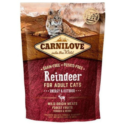 Carnilove Reindeer Adult Cat Energy & Outdoor 0,4 kg barība kaķiem