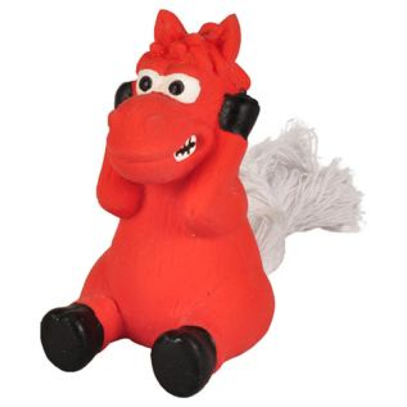 Flamingo LATEX ANIMAL WITH ROPE 8cm - lateksa rotaļlieta suņiem