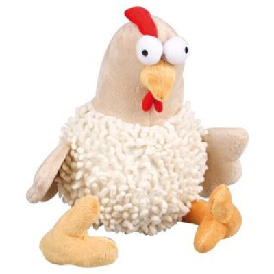Flamingo PLUSH CHICKEN 20x12x30 cm- plī&scaron;a rotaļļieta suņiem ar pīkstuli