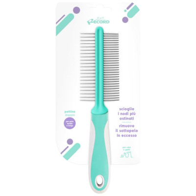 Record Ķemme HAIRMONY divpusēja ar metāla zobiem 22cm