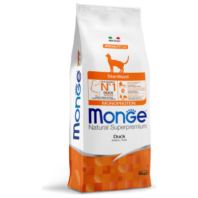 Monge Cat Sterilised Monoprotein Duck 10 kg