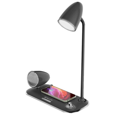 Tellur Nostalgia Wireless Desk Charger, Bluetooth Speaker, Desk Lamp black