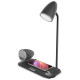 Tellur Nostalgia Wireless Desk Charger, Bluetooth Speaker, Desk Lamp black