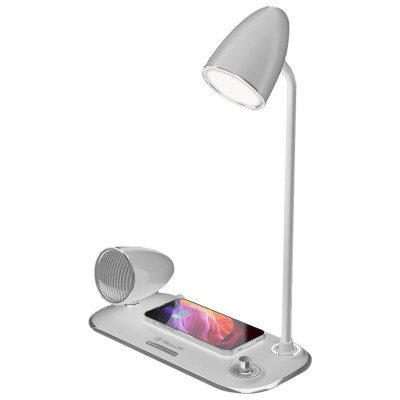 Tellur Nostalgia Wireless Desk Charger, Bluetooth Speaker, Desk Lamp white