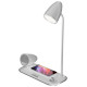 Tellur Nostalgia Wireless Desk Charger, Bluetooth Speaker, Desk Lamp white