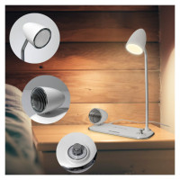 Tellur Nostalgia Wireless Desk Charger, Bluetooth Speaker, Desk Lamp white