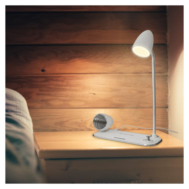 Tellur Nostalgia Wireless Desk Charger, Bluetooth Speaker, Desk Lamp white