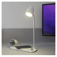Tellur Nostalgia Wireless Desk Charger, Bluetooth Speaker, Desk Lamp white