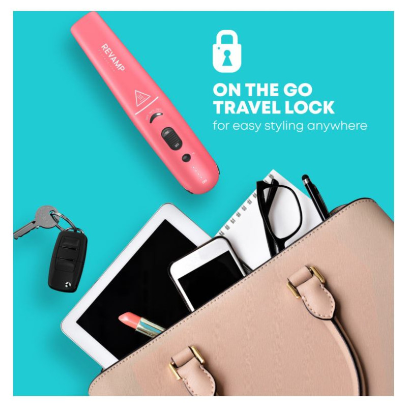 Revamp ST-1700PK-EB Progloss Liberate Cordless Ceramic Compact Hair Straightener Pink