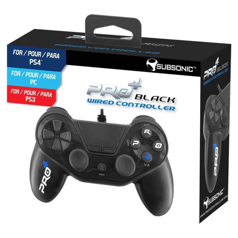 Subsonic Pro 4 Wired Controller for PS4 Black
