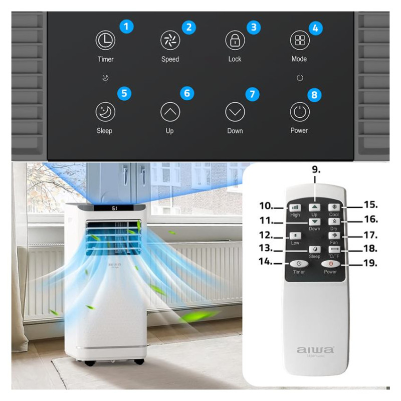 Aiwa AIWA-PAC09Y1 Portable Air Conditioner