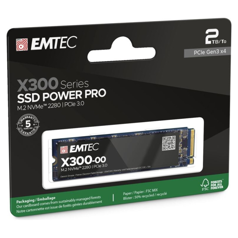 Emtec SSD M2 NVMe PCIe 3 X300 2TB Power Pro