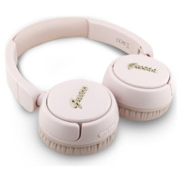 Guess Metal Logo Script Over-Ear Headphones - Pink