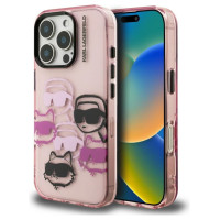Karl Lagerfeld IML Multi K&C Head Pattern Case for iPhone 16 Pro Max - Pink