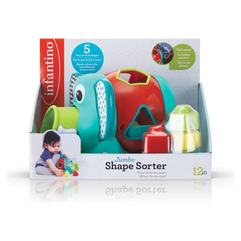 Infantino Formu &scaron;ķirotājs zilonēns, Jumbo