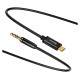 Baseus stereo audio cable AUX 3.5 mm mini jack - USB Type C for tablet phone 120cm black (CAM01-01)