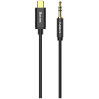 Baseus stereo audio cable AUX 3.5 mm mini jack - USB Type C for tablet phone 120cm black (CAM01-01)