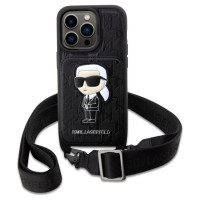 Karl Lagerfeld KLHCP14LCSAKHPKK iPhone 14 Pro 6.1" hardcase black/black Crossbody Saffiano Monogram Ikonik