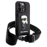 Karl Lagerfeld KLHCP14LCSAKHPKK iPhone 14 Pro 6.1" hardcase black/black Crossbody Saffiano Monogram Ikonik