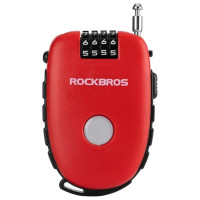 Rockbros 32420981001 bicycle lock with retractable cable - red