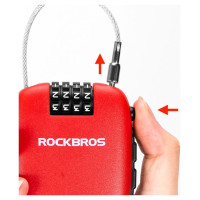 Rockbros 32420981001 bicycle lock with retractable cable - red